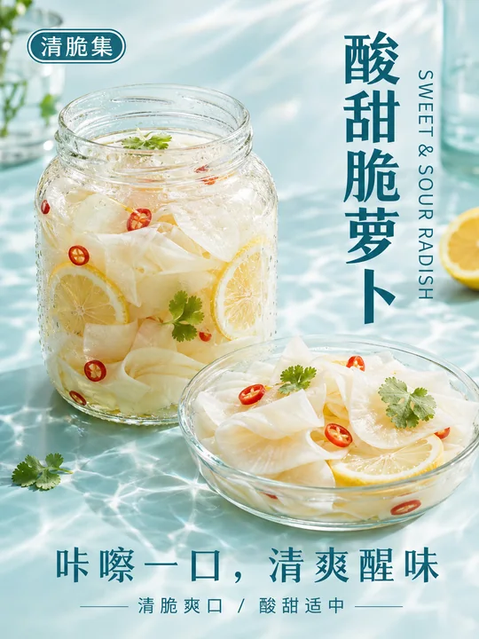 高级感酸甜脆萝卜商业海报清爽视觉