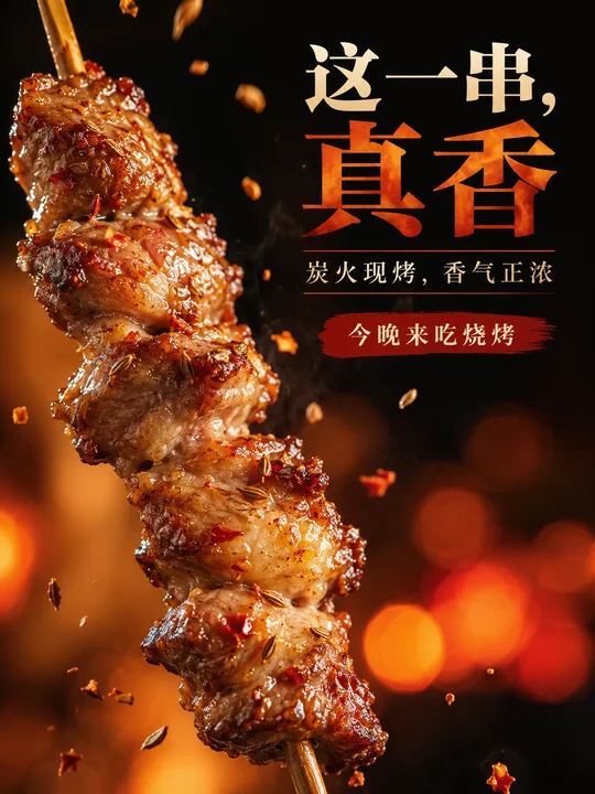 极致诱惑炭烤羊肉串海报设计