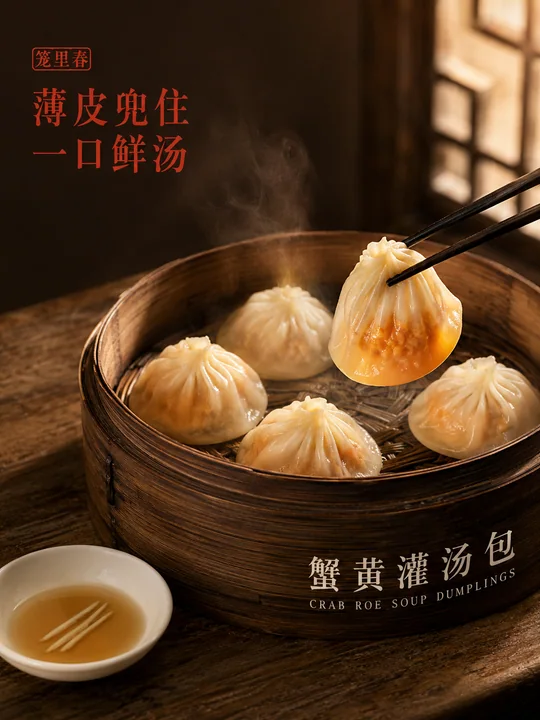 笼里春：薄皮兜鲜汤之蟹黄汤包海报