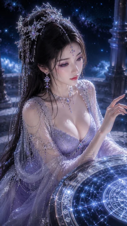 古风仙侠星河观星女主角色海报