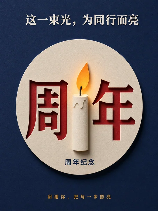 守护之光五层纸雕周年海报