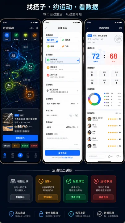 城市活力运动约球社区高保真UI设计