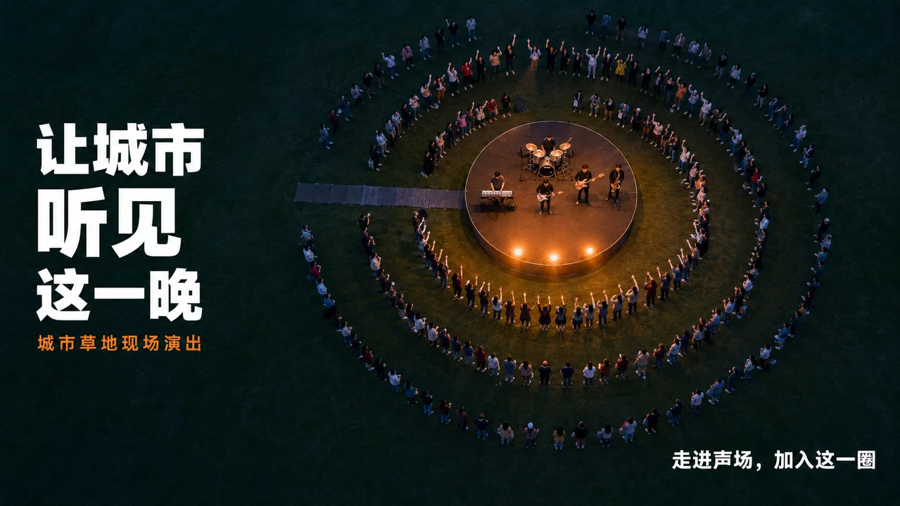城市声波：蓝调时刻的草坪音乐会海报