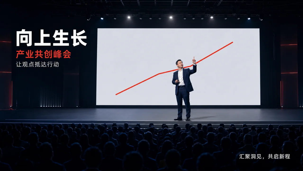 向上生长:产业峰会主视觉海报设计