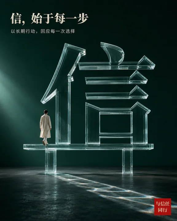 墨绿极简信誉品牌形象海报