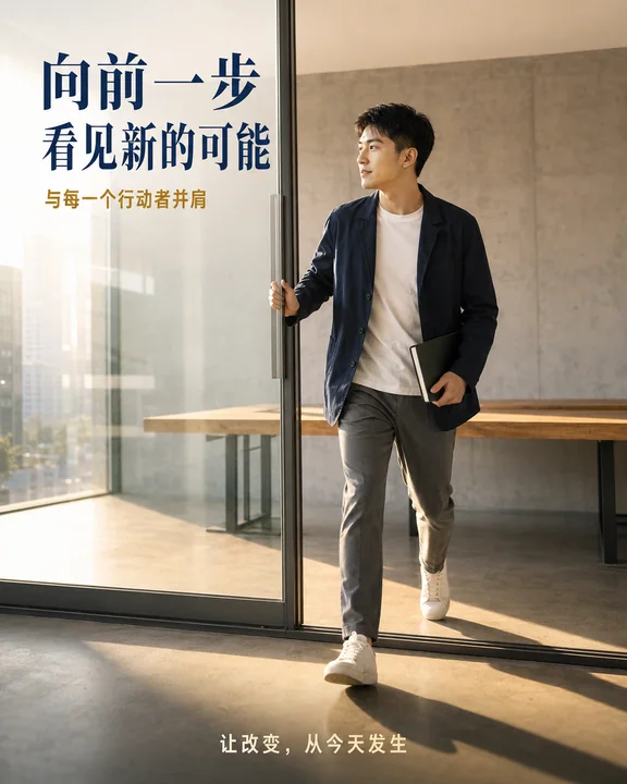 晨光跨越：城市青年的进取瞬间