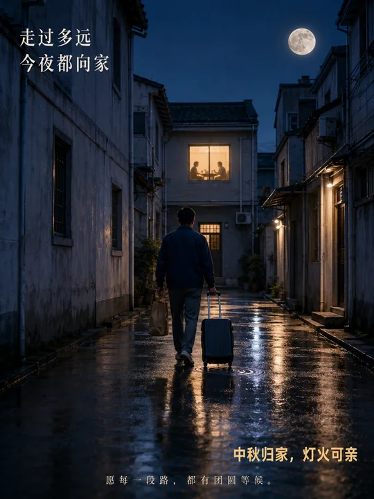 雨后巷弄深处那一盏守候的暖灯