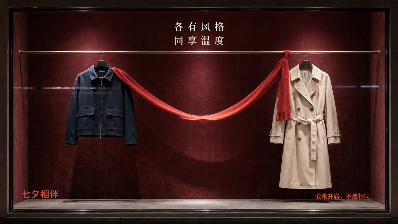 极简主义七夕时尚品牌视觉海报