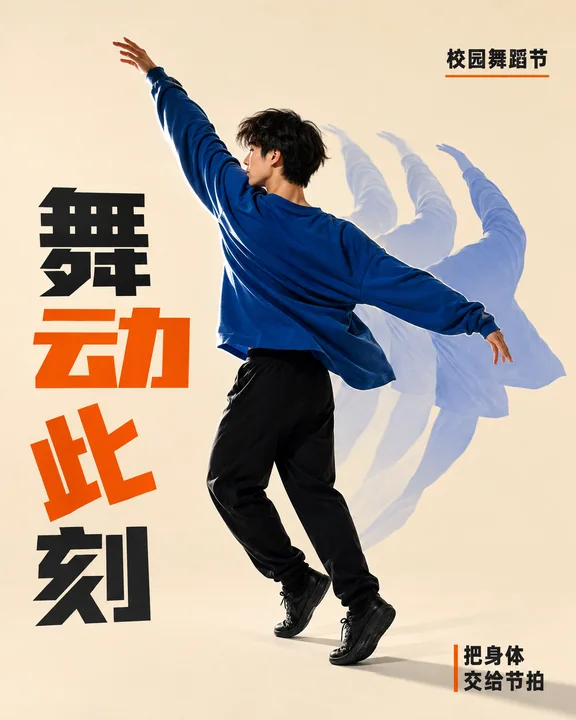 舞动此刻:校园舞蹈节动态视觉海报设计