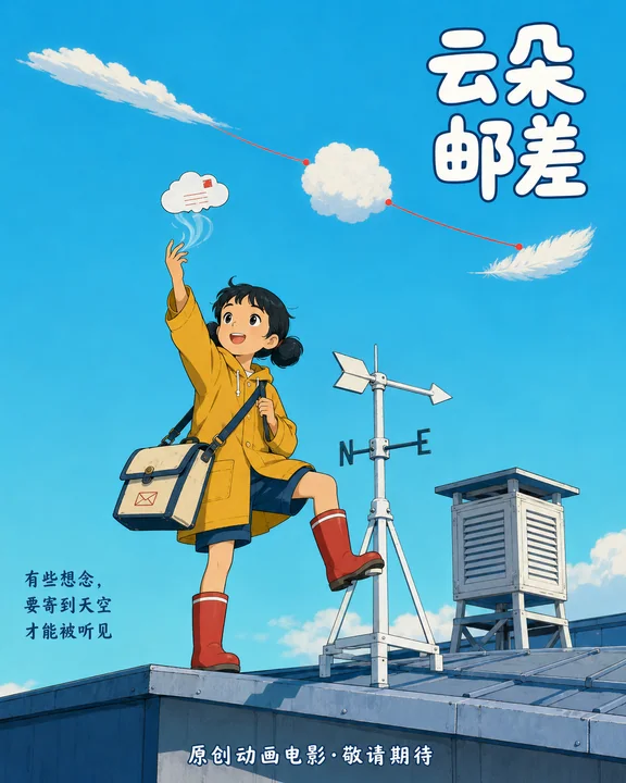 云朵邮差原创赛璐璐动画电影海报