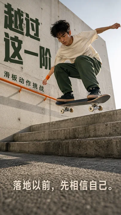 街头瞬间:越过这一阶的腾空艺术