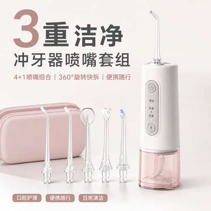 专业便携冲牙器喷嘴套组参数主图