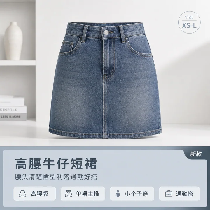 小个子显腿长牛仔短裙主图