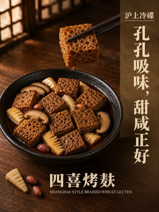 沪上冷碟四喜烤麸本帮菜海报