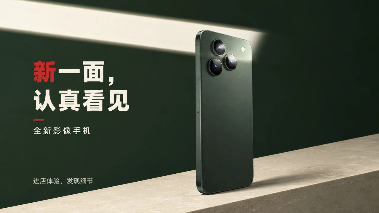 极简墨绿影像手机新品商业KV