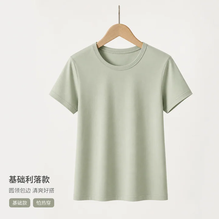 极简利落版型基础圆领短袖T恤天猫主图