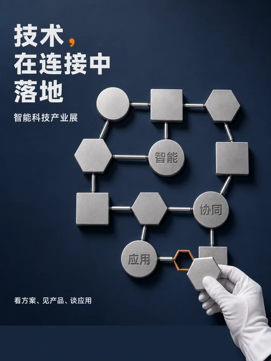 智能科技展拓扑模块连接海报