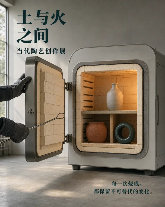 土与火之间:现代陶艺工作室开窑瞬间海报