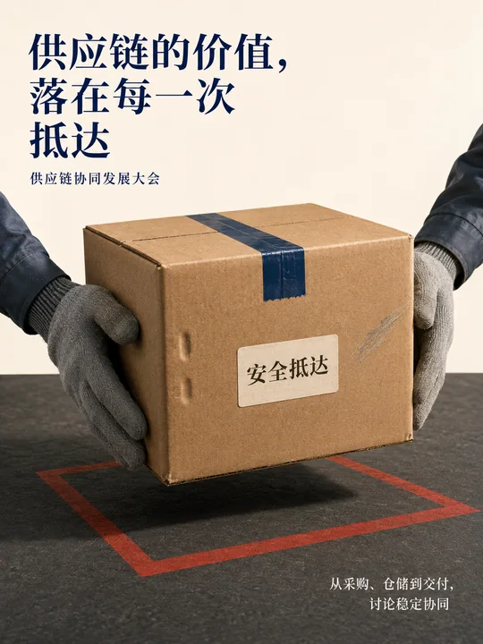 极简工业风供应链大会写实商业海报
