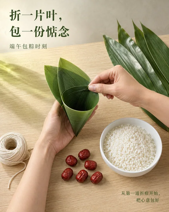 端午手作美学:折叶包粽的慢时光