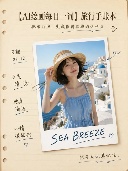 旅行手账出框立体风格海报