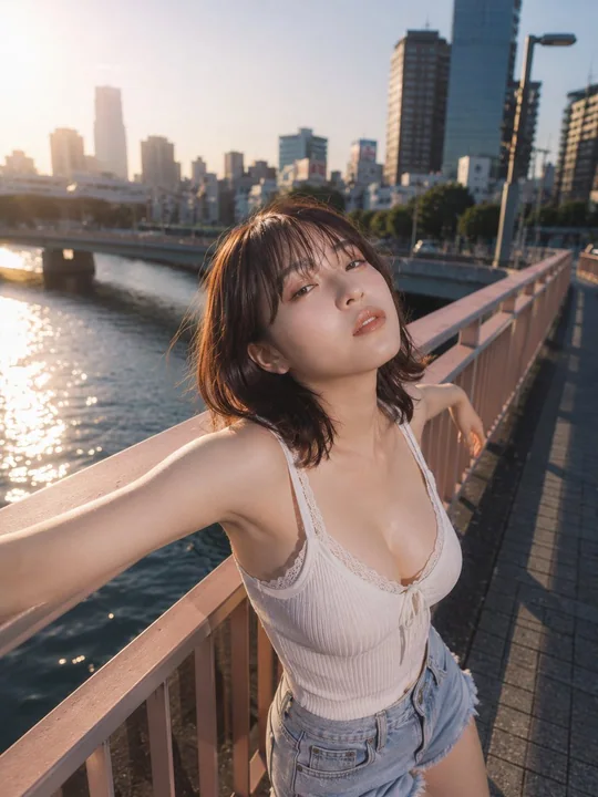黄昏河畔的写实主义女性肖像