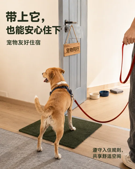 带上它也能安心住下:宠物友好民宿海报