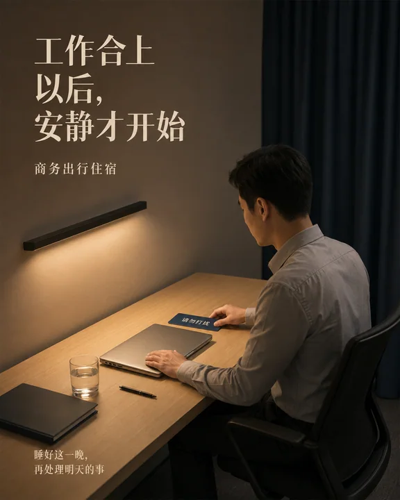 商务酒店海报:合上工作的宁静边界