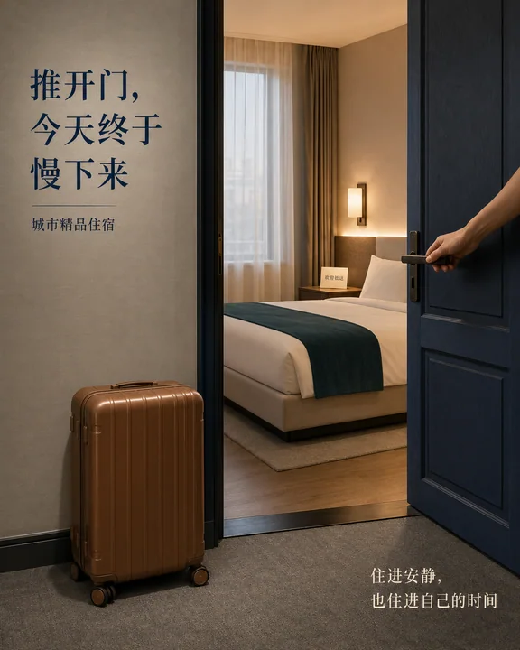 推开门后的静谧时光精品酒店海报