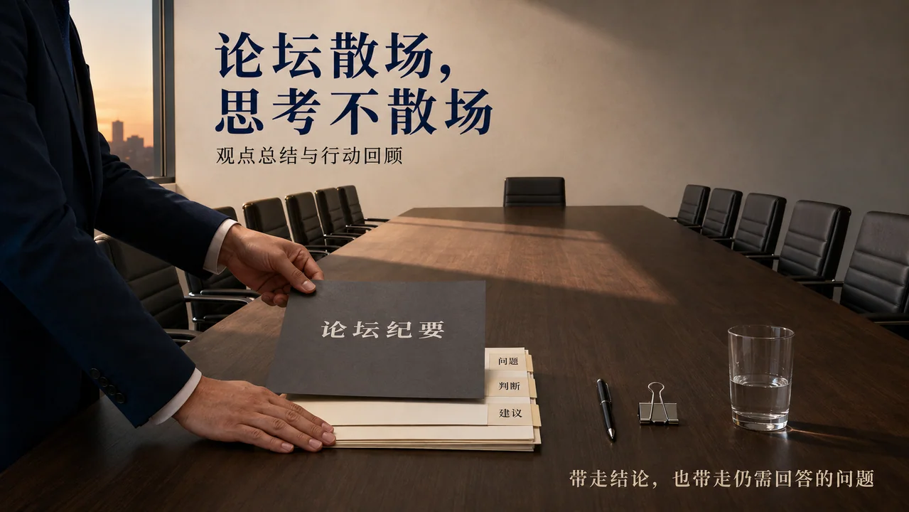 论坛散场思考延续:深木色会议室总结海报