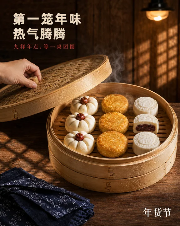 第一笼年味出锅的视觉盛宴