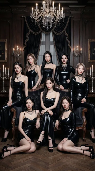 韓国のガールズグループTWICEの豪華なグループポートレート