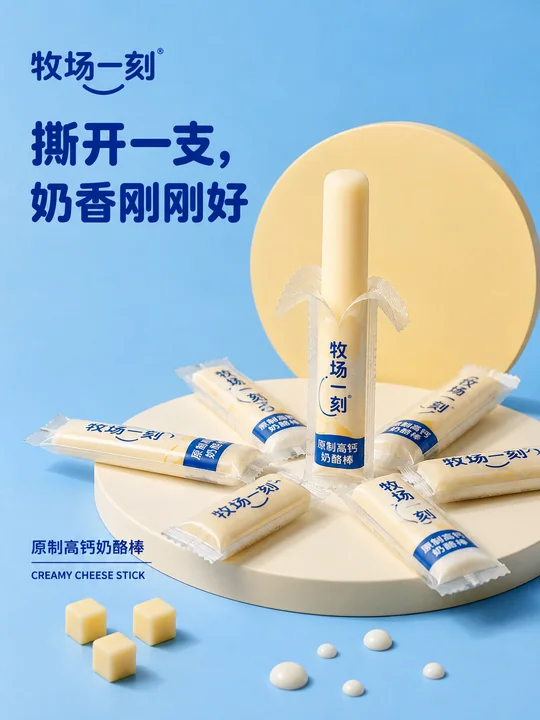 牧场一刻原制高钙奶酪棒商业海报