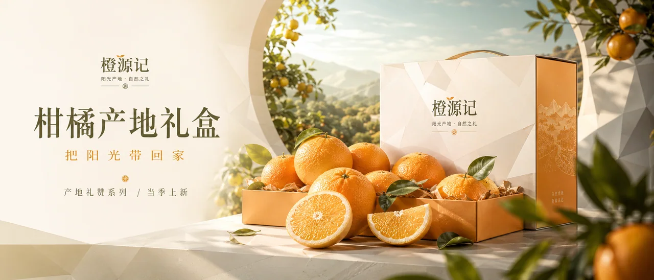 晨光熠熠:柑橘产地直供超宽品牌视觉KV