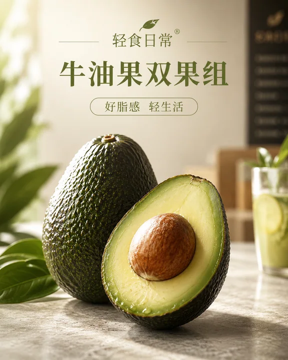 绿野轻食派:牛油果品牌视觉社交封面
