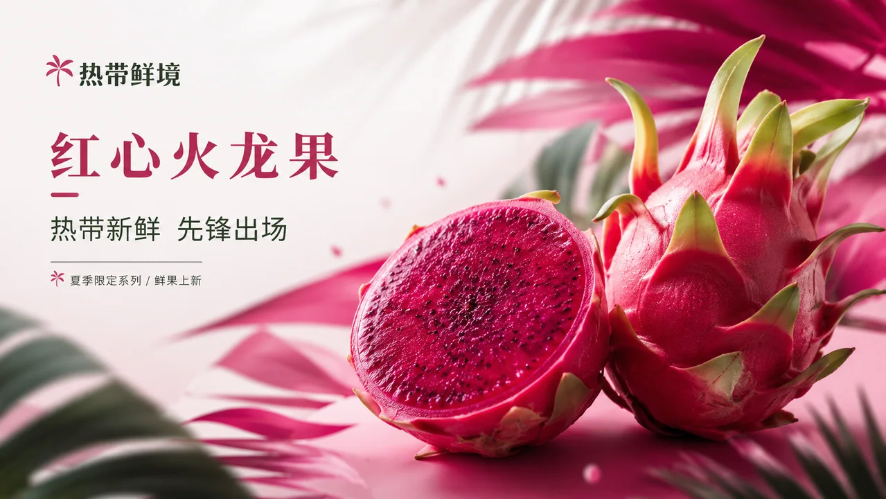 热带先锋美学：红心火龙果品牌官网横幅