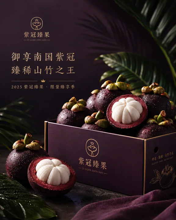 热带山竹静奢风品牌社媒封面视觉