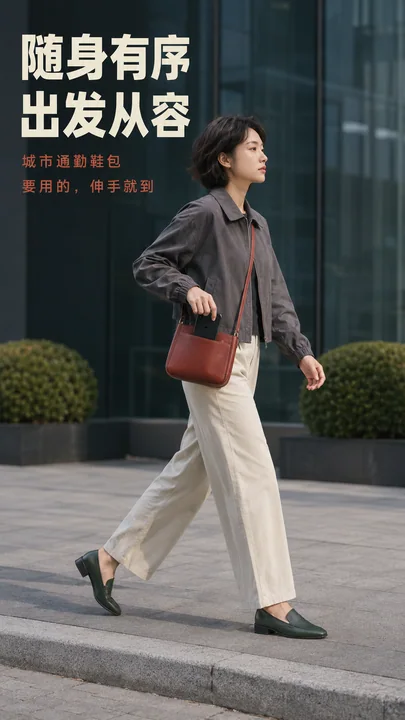 都市女性通勤鞋包轻量化海报