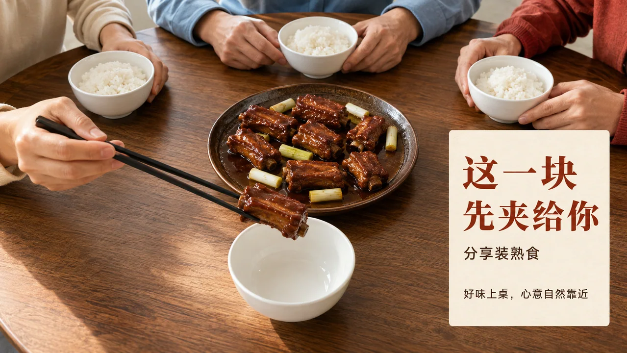 酱香排骨家庭分享温情纪实海报