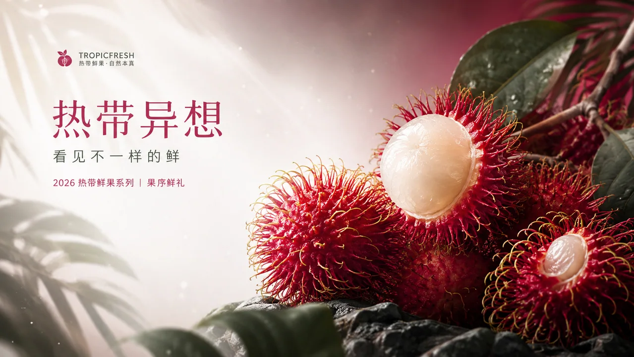 极简热带美学红毛丹官网横幅