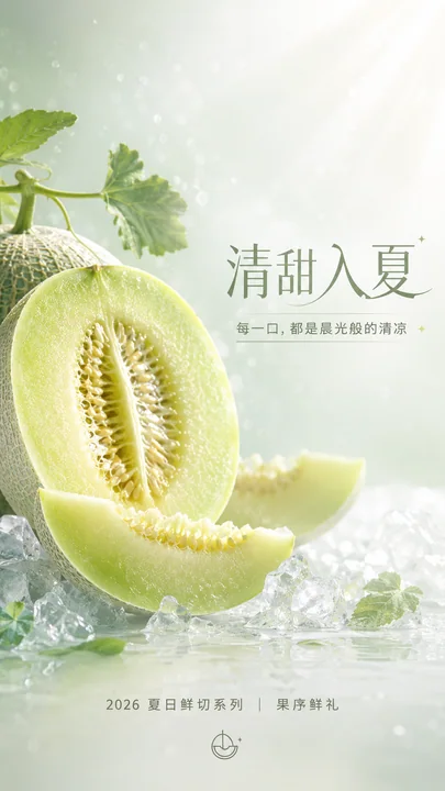 夏日冰感沁甜香瓜品牌移动端开屏视觉