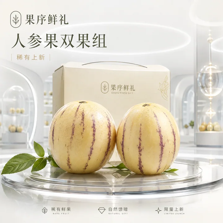 极简未来感人参果双果品牌视觉大片