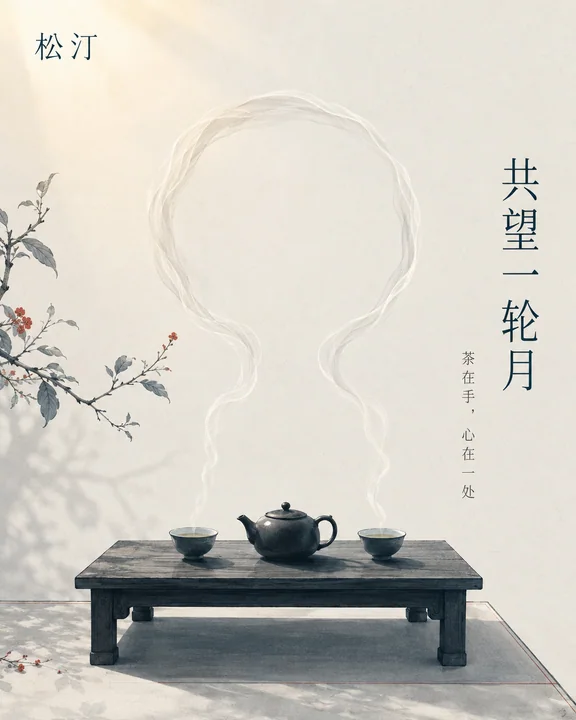 松汀品牌东方美学中秋意境插画