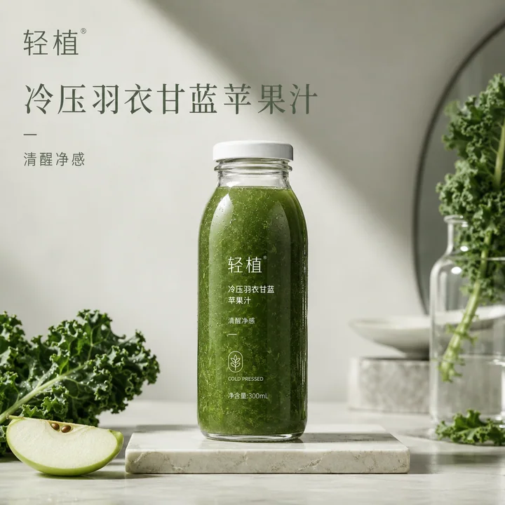 羽衣甘蓝苹果汁品牌极简视觉大片