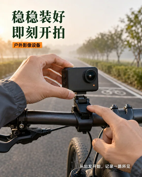 晨光绿道骑行相机安装海报