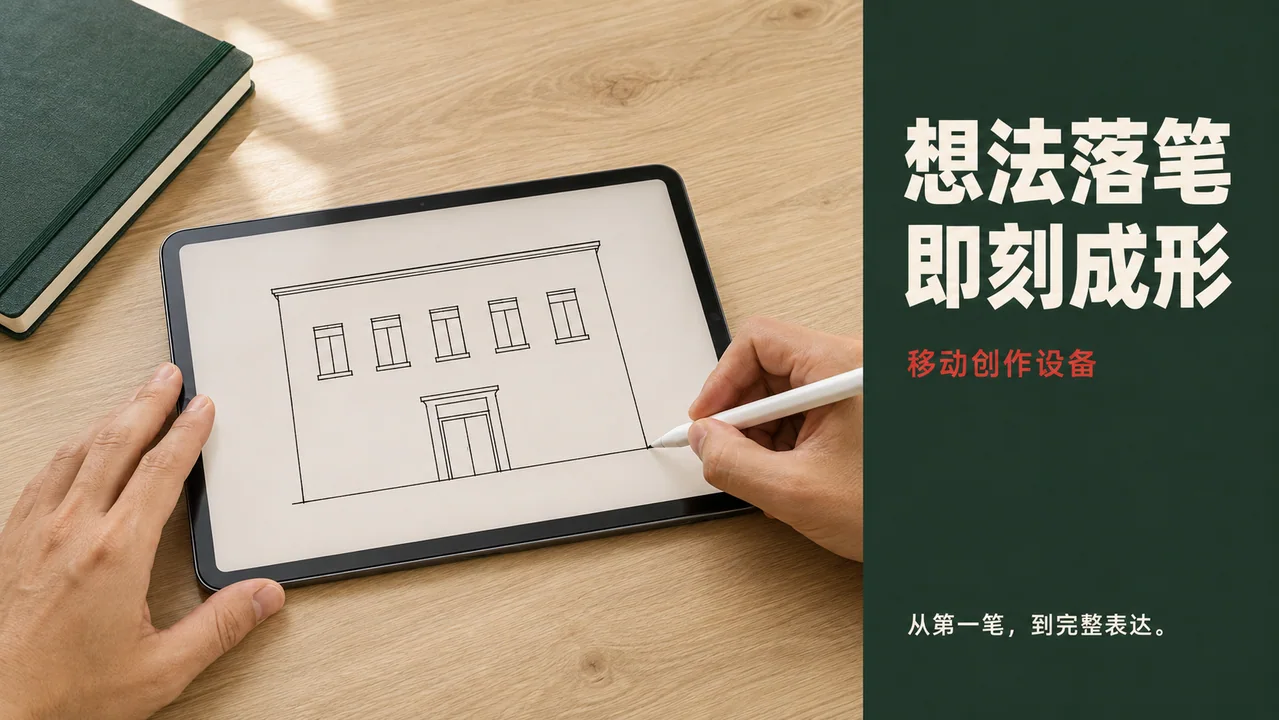 笔尖落处即是未来:极简移动创作数码海报