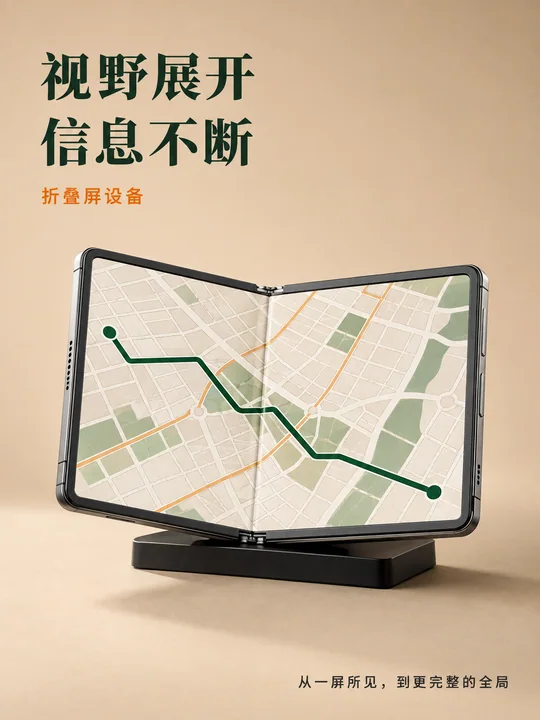 极简折叠屏手机商业产品海报设计