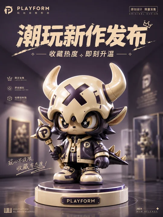 艺术潮玩新品发布会品牌主视觉海报