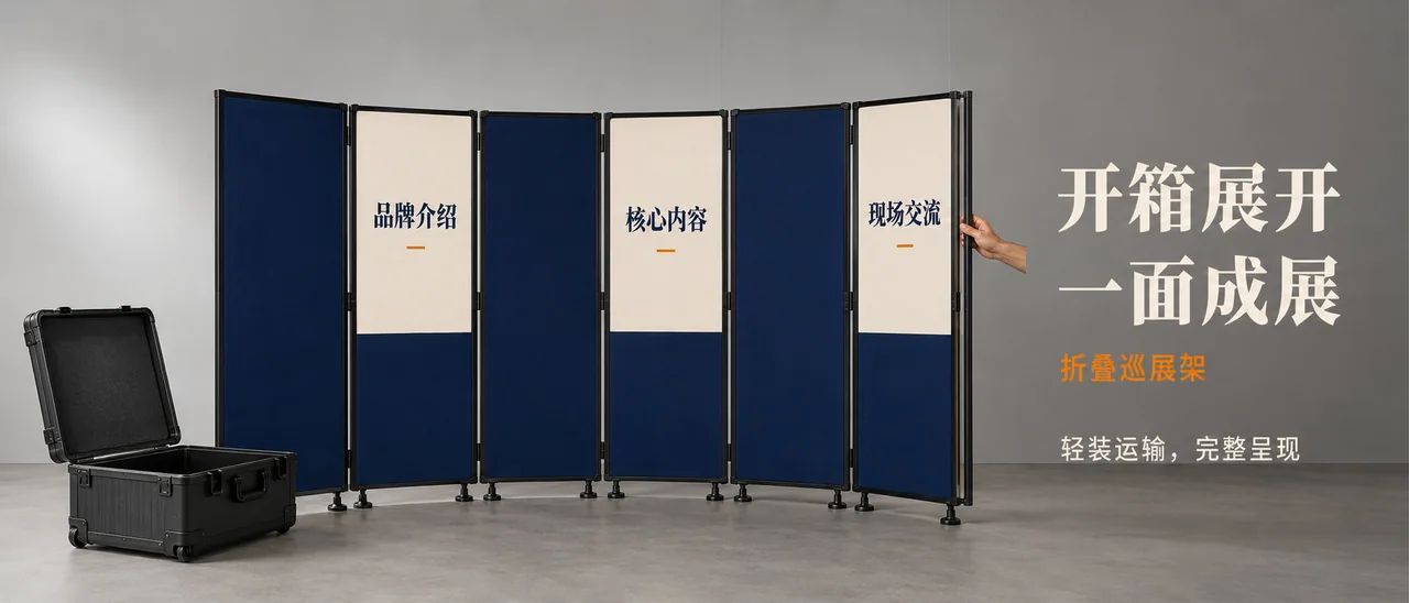 便携展架商业摄影:开箱即成展位