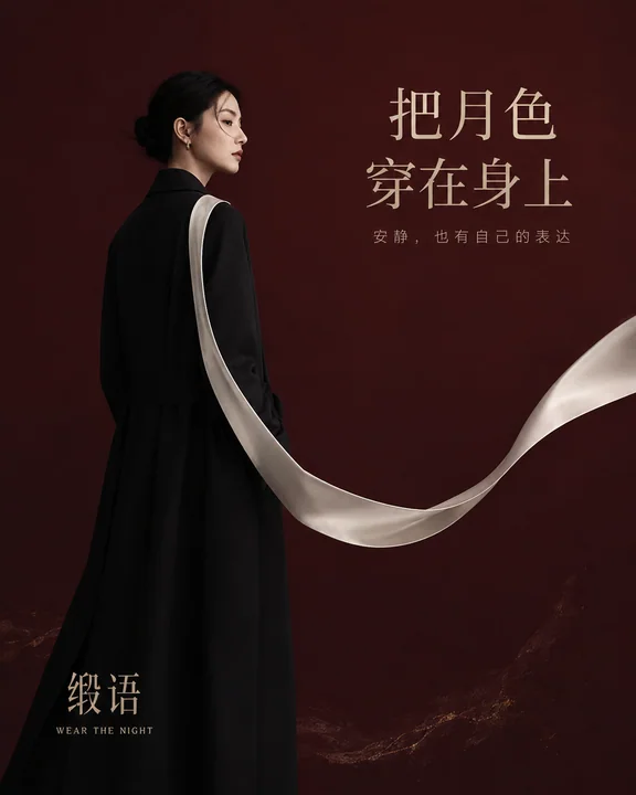 缎语中秋时装大片:把安静与流动的月色穿在身上